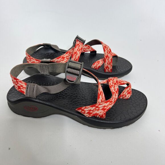 Chaco Womens US 9 Eco Tread Orange Black Z Toe Loop Slingback Hiking Sandals - Picture 8 of 11